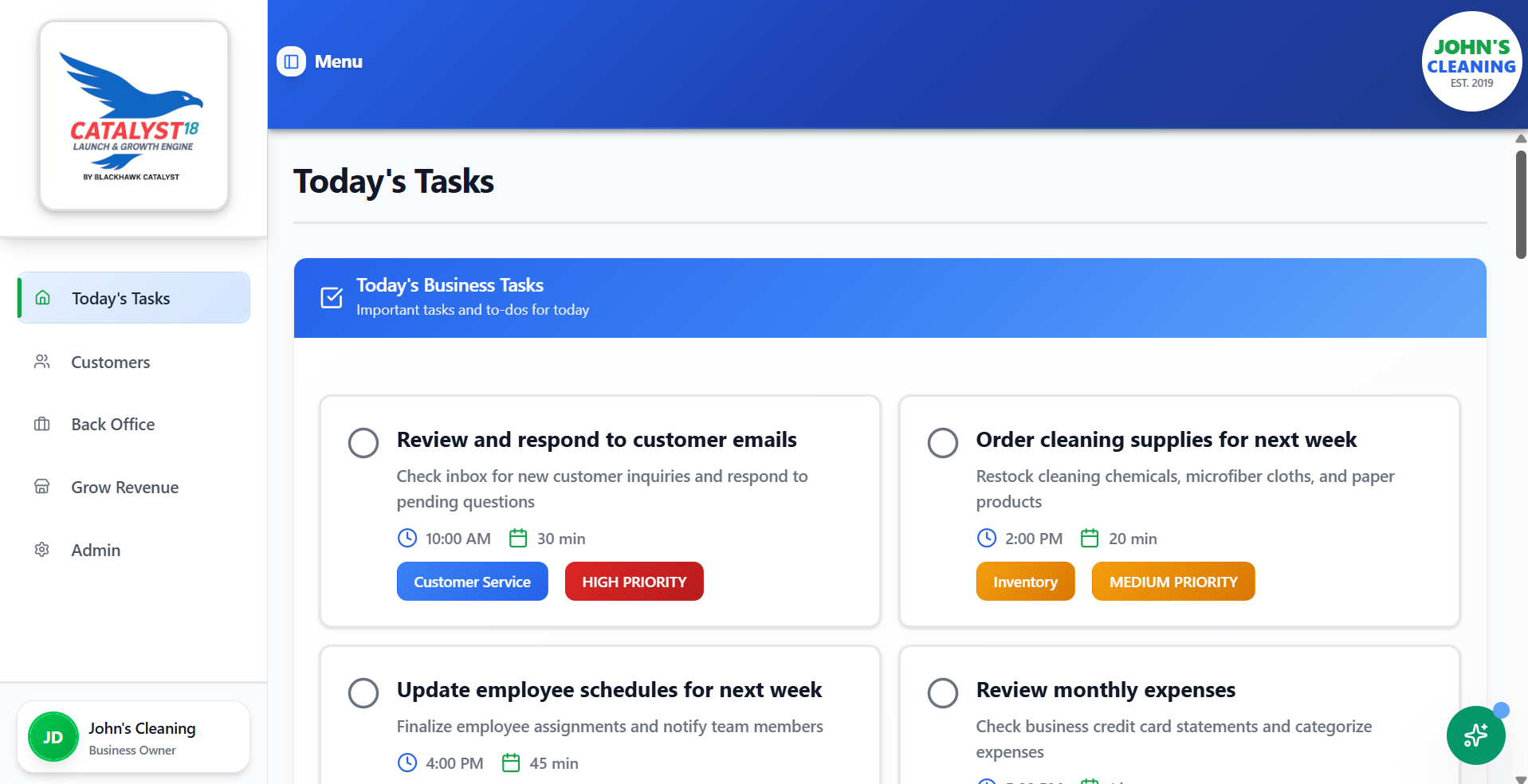 Catalyst18 Dashboard